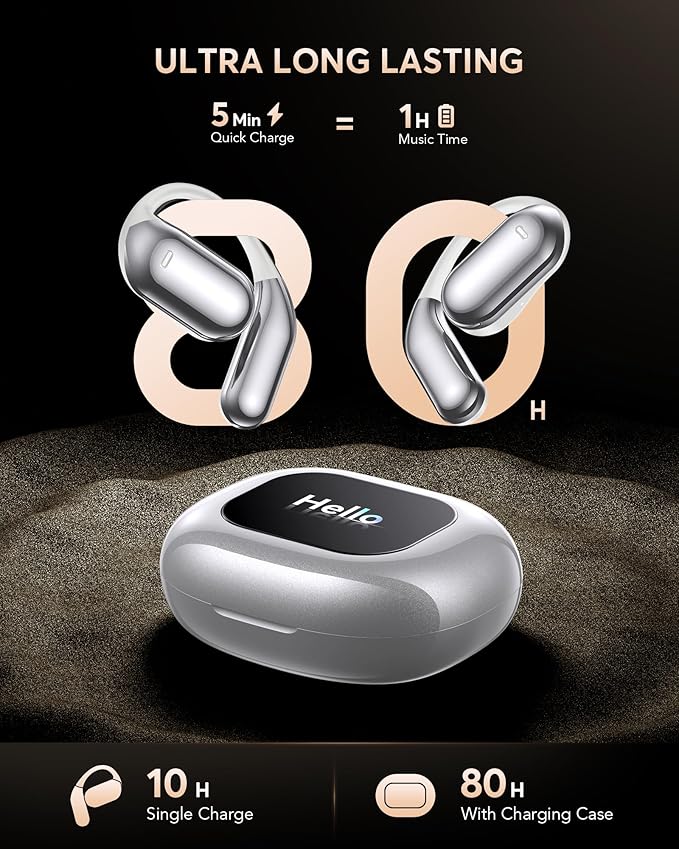 EUQQ AI Translation Earbuds, Language Translator Earbuds Real Time for 144 Languages,audifonos traductores inglés español,Bluetooth 5.4 LCD Touch Screen Earphones,Ideal for Travel Business Learning