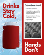 PartyPrints 100 Pack Red Blank Can Cooler Sleeves, Customizable Bulk Insulated Foam for Beer, Collapsible Plain Drink Holder, Cold Soda Insulator, 12oz Regular, 16oz Tall Cans