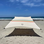 Neso Gigante - Portable Beach Tent - Ideal to Enjoy with Family and Friends - UPF 50+, Water-Resistant, and Lightweight - Rainbow, 11' x 11'
