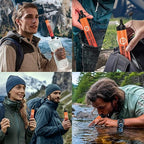 Straw Water Filter, Personal Emergency Water Filtration System, Water Purifier, Outdoor Emergency Survival Gear and Equipment for Hiking Camping Accessories Travel Fishing Preparedness (5PCS)