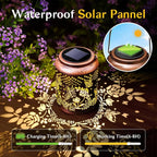 Hyrion Butterfly Solar Lanterns Outdoor Waterproof Metal Hanging Lights, Garden Decor Gifts for Women, Mom, Grandma Solar Decorations for Yard, Patio, Backyard, Porch, Lawn, Walkway, Tabletop