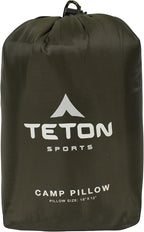 TETON Sports Camp Pillow; Great for Travel, Camping and Backpacking; Washable, Green, 12 x 18 inches; 9.6 Ounces