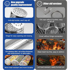 BBQ Net Tube - 2 Pack Rolling BBQ Basket, Quadratisches Verdicktes Design, Rolling BBQ Basket für Outdoor BBQ, rundes Edelstahl BBQ Netz, Camping Grill für Gemüse, Chips und Fisch