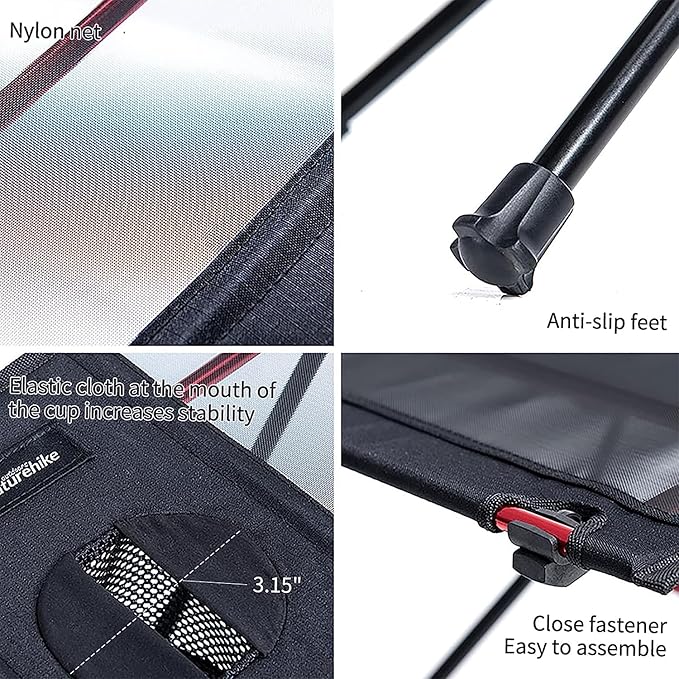 Naturehike Ultralight Folding Table Outdoor Camping Portable Outdoor Tea Aluminum Alloy Table for Picnic, Camp, Beach (Dark)