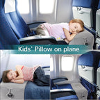 Inflatable Travel Foot Rest Pillow, Adjustable 3 Layers Height Leg Rest Pillow, Kids Airplane Bed, Adults Travel Essentials on Plane, Trains, Cars, Office, Home (Grey, 2 PC)