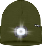 ATNKE LED Lighted Beanie Hat,USB Rechargeable 4 LED Running Headlamp Bright Cap with The Light Gifts for Men and Women