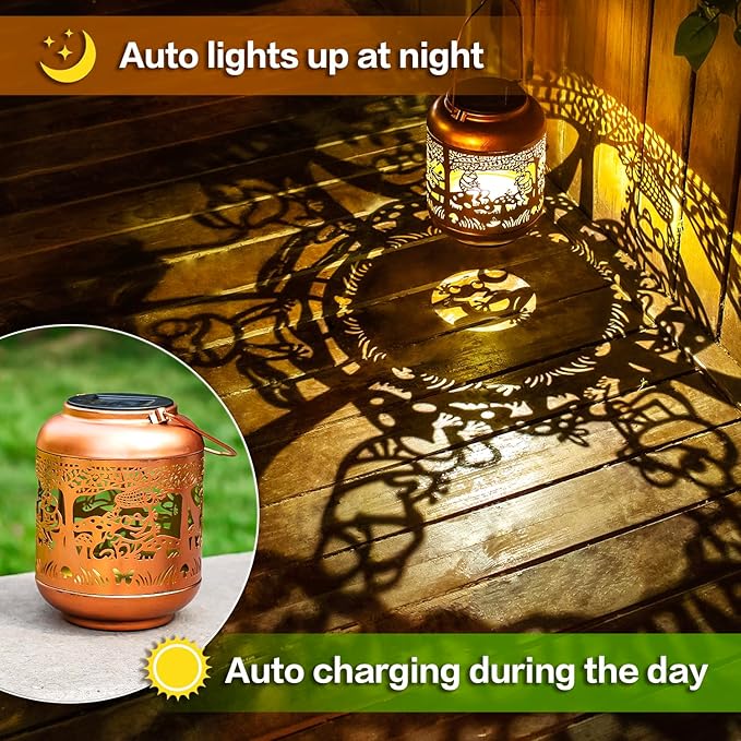 Frog Solar Lanterns Outdoor Waterproof,Hanging Solar Lights Frog Gifts for Women Men Metal LED Decorative Light for Yard,Patio,Lawn,Tabletop,Pathway,Landscape,Garden Decor