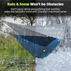 Camping Hammock with Mosquito Net & Hammock Underquilt and Rain Fly Tarp - Portable for Indoor, Outdoor, Hiking, Backpacking, Backyard, Beach & Travel (Hold Up to 500lbs) - Blue