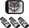 Qilmy Red Eyed Wolf Luggage Handle Wrap 4Pack Luggage Identifiers Tag Comfort Handle Grips Cover for Stroller Suitcase Bag Airplane Travel Accessories1533