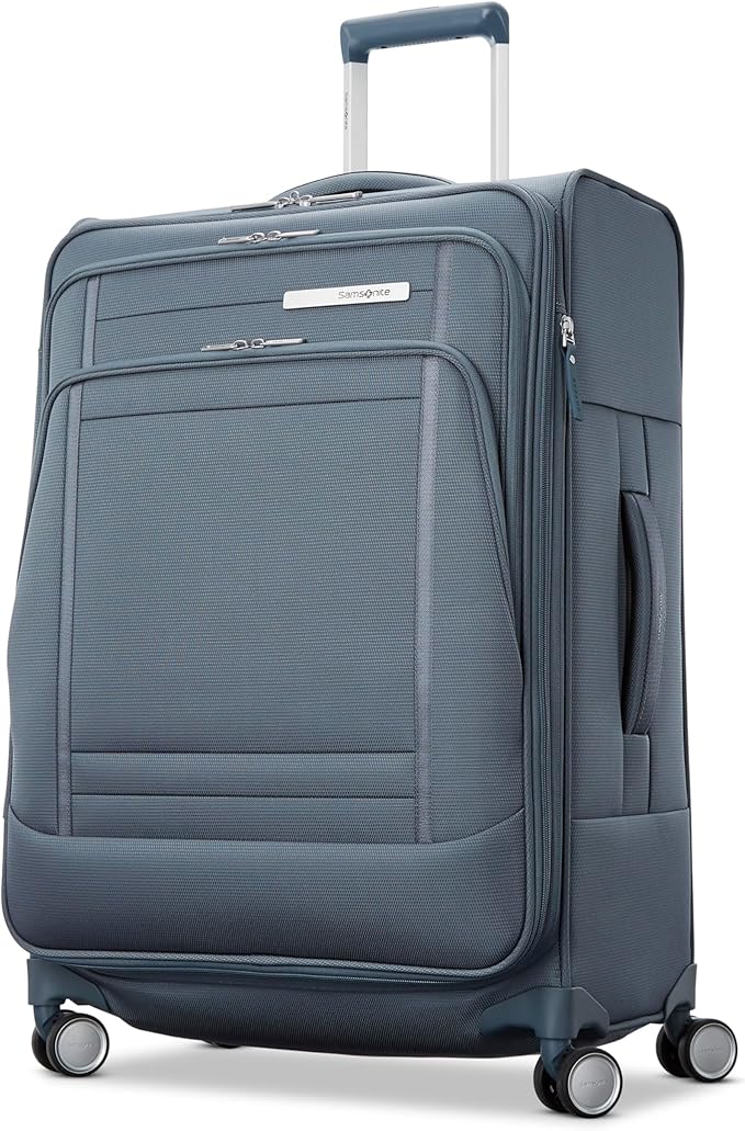 Samsonite UpLIFT Lightweight Medium Checked Softside Luggage with Spinner Wheels - Expandable - Airline-Approved, Polyester Soft Suitcase for Ultra Light Travel - Black