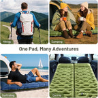 KASBAH Camping Sleeping Pad,6 inch Thick Inflatable Camping Mattress with Built-in Foot Pump and Pillow,Ultralight Sleeping Mat Backpacking Gear for Outdoor Hiking,Camping, Traveling and Tent
