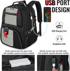 YOREPEK 18.4 Laptop Backpack, Large Backpacks with USB Charger Port, TSA Friendly Flight Approved Weekend Carry on Backpack with Luggage Strap for Men and Women, Grey