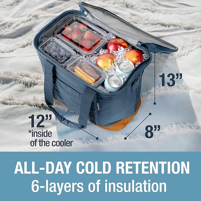 CleverMade Collapsible Insulated Cooler Bag – Leakproof Soft Folding Cooler for Beach, Travel, Car