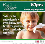 Bug Soother Wipes (15-ct) - Natural Mosquito Repellent & Deterrent - 100% DEET-Free Safe Single-Use Bug Wipes for Adults, Kids, & Pets - Made in USA