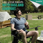 SUNNYFEEL XL Oversized Camping Chair, Folding Camp Chairs for Adults Heavy Duty Big Tall 500 LBS, Padded Portable Quad Arm Lawn Chair with Pocket for Outdoor/Picnic/Beach/Sports