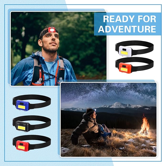 Treela 30 Pieces Led Headlamp Flashlight Outdoor Head Lamp Adjustable Headband Flashlights with 3 Modes Include 90 AAA Batteries Bright Waterproof Headlights for Outdoor Night Camping Hiking Fishing