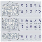 Makeup Bag,Quilted Cosmetic Bags,Large Floral Make Up Organize bag,Makeup Bag Set for Women,Flower Travel Toiletry Bag