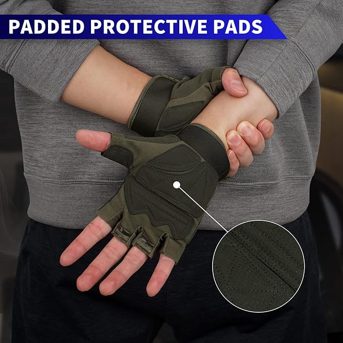 FIORETTO Fingerless Gloves for Airsoft Shooting Half Finger Hunting Hiking Cycling Driving Motorcycle Climbing Work Gloves M210603