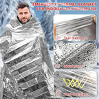 SecuCaptain Survival Emergency Thermal Blankets: 100 Pack Extra Large 84” x63” Space Mylar Blanket Kit for Outdoor Cold Winter Camping Hiking Car Bug Out Bag or First Aid