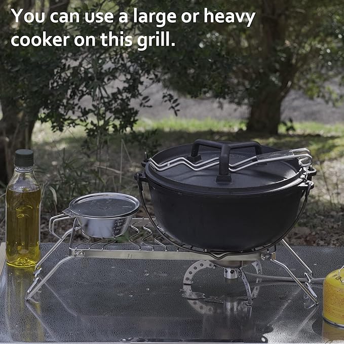 CAMPINGMOON Portable Folding Camping Campfire Grill over Fire Split Stoves 304 Stainless Steel (13.8’’L (MS-1111))