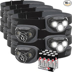 Energizer LED Headlamps PRO260 (16-Pack), IPX4 Water Resistant Headlamps, High-Performance Head Light for Outdoors, Camping, Running, Storm, Survival LED Light for Emergencies (Batteries Included)