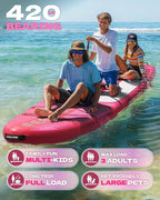 Feelfire11'x34” Extra Wide Inflatable Paddleboard, Stand-up Paddle Board for Adults, 420lb Capacity for Yoga/Fishing/Family, EVA Deck, US Fin, High-Pressure Pump, Storage Backpack, Safety Leash