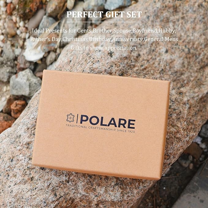 Polare Luxury RFID Blocking Leather Passport Holder Travel Wallet For Men and Women (Dark Brown with AirTag Slot)