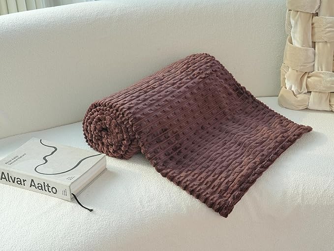 220 * 200CM Soft and Cozy Flannel Throw Blanket with New Stripe Design Lightweight and Warm Sofa Couch Blanket Suitable for Camping Home Hospital