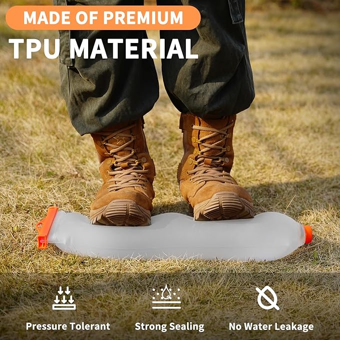 Water Bag 3L Compatible with Sawyer Squeeze Water Filter, Durable TPU Material, BPA & PVC Free Squeeze Pouch, Collapsible Hydration Canteens for Camping Hiking Cycling Fishing or Traveling