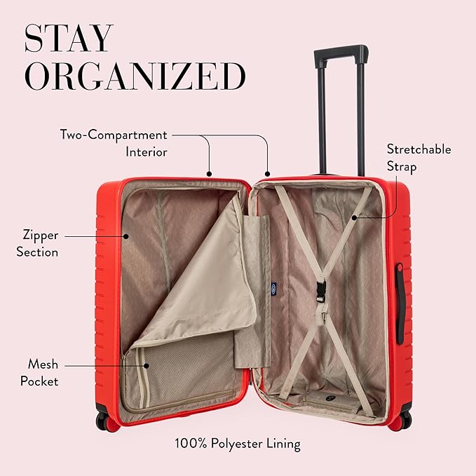 Bric's 28" Expandable Spinner Suitcase - Travel Luggage with TSA-Approved Lock and Hard Shell Exterior - B|Y Ulisse - Red