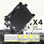 Krute Carry On Luggage 20 inch Aluminum Frame Suitcase with Spinner Wheels No Zipper Hardshell PC+ABS Luggages TSA Lock Zipperless Suitcases