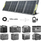 Solar Panel 200 W Portable for Power Station Generator, Greenmagic 20V Foldable Fast Charging Waterproof Adjustable Kickstands for Outdoor Phones, Laptops, Boat, RV Trip