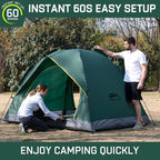 Happy Travel 1/2/3/4 Person Camping Tent, Instant Easy Pop Up Tents for Camping,Automatic Waterproof Family Camping Tent, Easy Set Up Tent,Portable Windproof Dome Tent for Camping Hiking & Traveling