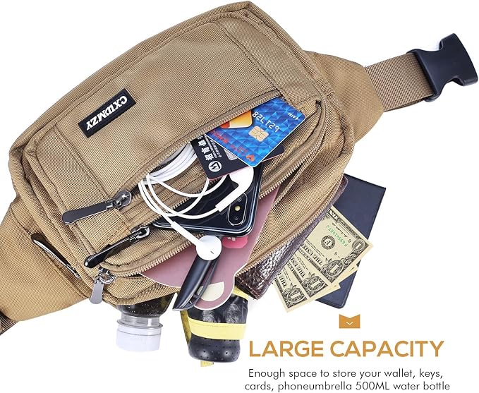 CXWMZY Fanny Packs For Women & Men Waist Pack Hip Bum Bag with Multi-Pockets Large Capacity Waterproof Casual Bum Bag for Disney Traveling Casual Cycling Running Hiking