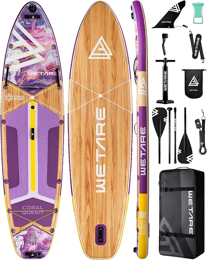 11'6"x35" Inflatable Paddle Board, 450lbs Extra Wide Stand Up Sup Board for Adults, Blow Up Paddleboard Kayak Non-Slip Stable Deck Boat for Yoga Fishing Surf