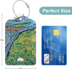 Rimilak 3 Pcs PU Leather Luggage Tags for Suitcase, Travel Cruise Luggage Tag with Privacy Flap, Name ID Label and Metal Loop for Women Men Baggage Handbag School Bag Backpack, Ink Field