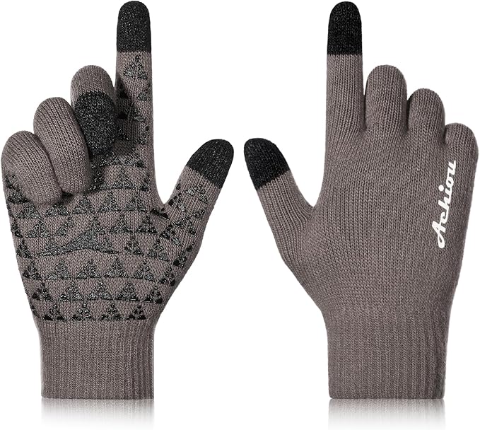 Achiou Winter Gloves, Glove for Men Women, Upgraded Touch Screen Texting Warm Running with Thermal Soft Knit Lining
