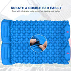 Camping Sleeping Pad, Ultralight Inflatable Mattress with Pillow Built-in Foot Pump for Outdoor Hiking Travel Tent Backpacking Trip Car, Compact Lightweight Camping Mat, Blue
