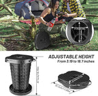 XXL Retractable Portable Toilet Travel Toilet (440lbs Capacity) Adjustable Height Camping Toilet for Adults & Kids (3.19-18.7 Inches) Collapsible Portable Potty for Camp/Car/Boat/Tent