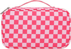 Relavel Makeup Bag, Cute Travel Cosmetic Bag, Small Pink Make Up Bags, Portable Toiletry Storage for Women Girl, Waterproof Makeup Organizer for Gym, Camping, Trip, Daily Use - Rose Red