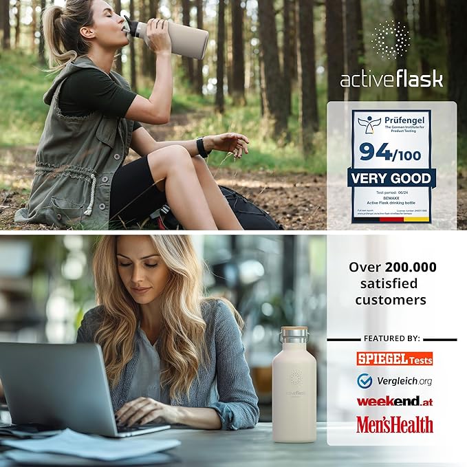 Stainless Steel Water Bottle with Straw, Infuser & 3 Lids: 18/32 OZ Leak-Proof Vacuum Insulated ACTIVE FLASK Drinking Bottles Hot Cold: Double Walled Outdoor Drink Thermo Mug Tea Coffee Sport Gym Bike