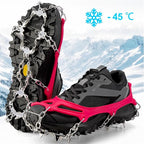 Crampons Ice Cleats Traction Snow Grips for Boots Shoes Women Men Anti Slip 19 Stainless Steel Spikes Safe Protect for Hiking Fishing Walking Climbing Mountaineering
