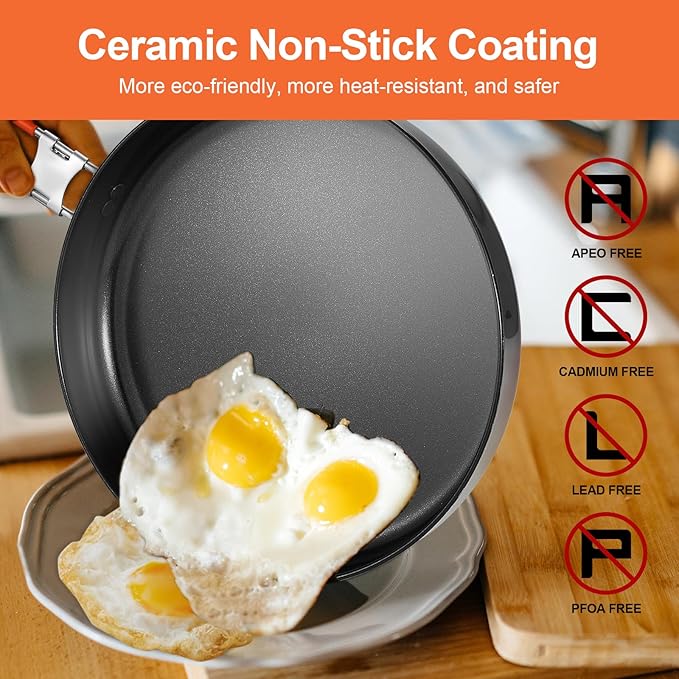 Odoland 10pcs Stainless Steel Camping Cookware Camping Pot and Pan Set with Portable Camping Stove Camping Mess Kit with Plates Bowls Forks Knives Spoons for Hiking Backpacking and Picnic