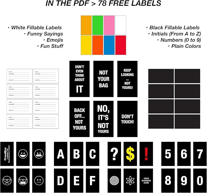 Luggage Tags Business Card Holder by TUFFTAAG - Durable Travel ID Bag Tag in Multiple Color Options, Perfect for Suitcases, Backpacks, and Carry-Ons, Easy Identification, Secure and Stylish