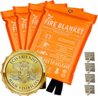 Supa Ant Emergency Fire Blanket for Home and Kitchen - 4 Pack 1500F High Visibility (Glow in The Dark) Smother Kitchen Fire Blanket - CE Certified Hero Fire Blankets Emergency for Home (47in)