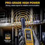 DEWALT DXFRS800 FRS Walkie Talkies Long Range 2 Way Radio, 2 Watt, Waterproof & Rechargeable, 2 Pack