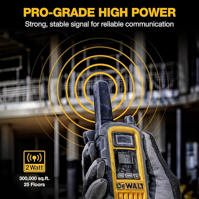 DEWALT FRS Walkie Talkies Long Range 2 Way Radio, 2 Watt, Waterproof & Rechargeable, 48 Pack with 8X Gang Chargers, 8DXFRS800-BCH6