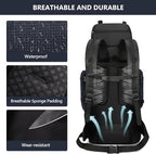 90L Hiking Backpack, Camping Travel Backpack with Rain Cover Lightweight Travel Daypack for Climbing Camping Touring (Blue)