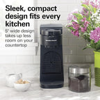 Hamilton Beach The Scoop Single Serve Coffee Maker & Fast Grounds Brewer for 8-14oz. Cups, Brews in Minutes, Black (47620), Next Gen
