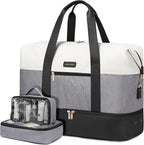 LOVEVOOK Weekender Bag, Large Travel Duffel Bag for Women with 2 Packing Cubes, Carry on Overnight Bag with Shoe Compartment, Mom Hospital Bags for Labor and Delivery